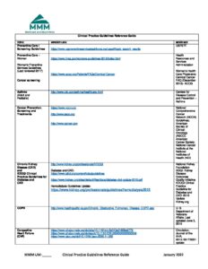 Clinical Practice Guidelines Reference Guide – MMM Of Fl 2022